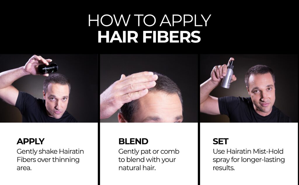 How to apply hair fibers